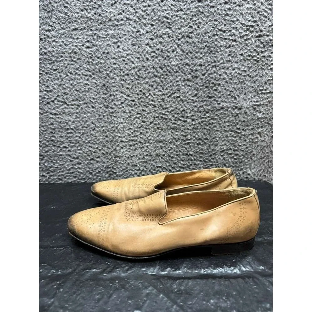 Alberto‎ Moretti Arfango Leather Slip-On Loafers Light Brown Mens Size 8 US